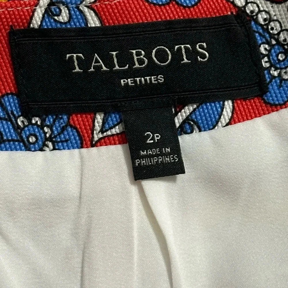 Talbots Mini Paisley Pencil Skirt Colorful Womens Size 2 Petite Office Work - Picture 4 of 7